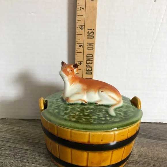 Vtg Portugal Pottery Butter  Dish - Picture 7 of 9